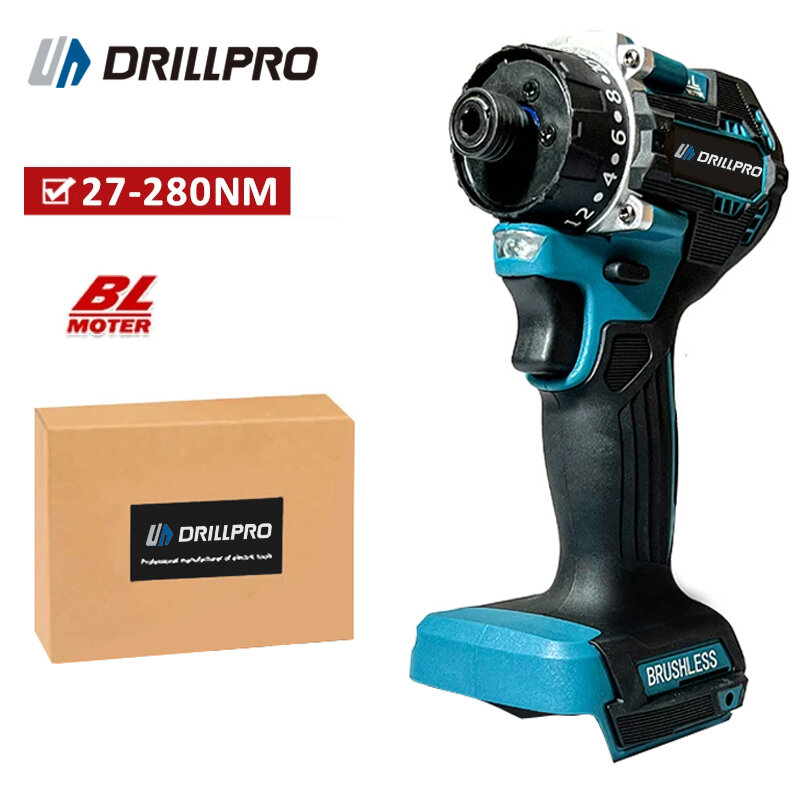 Drillpro 20+1 Brushless Power Impact Driver 1000W Torque with Dual Speed Capabilities Compatible with Mak 18V Batteries
