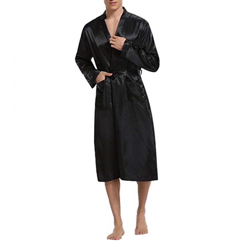mens comfortable mid long bathrobe lightweight sleepwear at Banggood