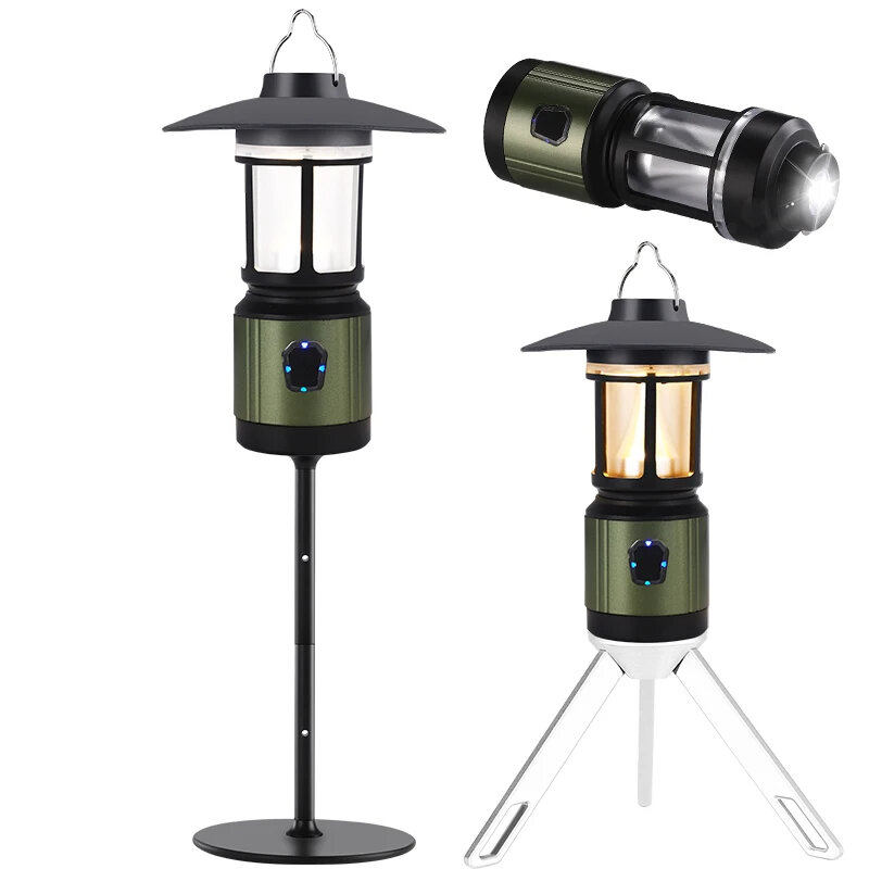 VÄST CYKLING Portabelt Campingljus Vattentätt USB-C Uppladdningsbart Ljus för Resor Lampa Nödljus Vandring Ficklampa