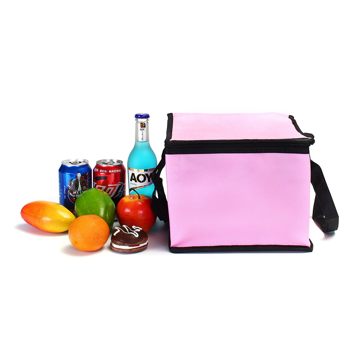 Image of 6 Zoll Non-woven frische halten Einkaufstasche mit Reiverschluss Kuchen Picknick Lunch Bag wiederverwendbare Einkaufst