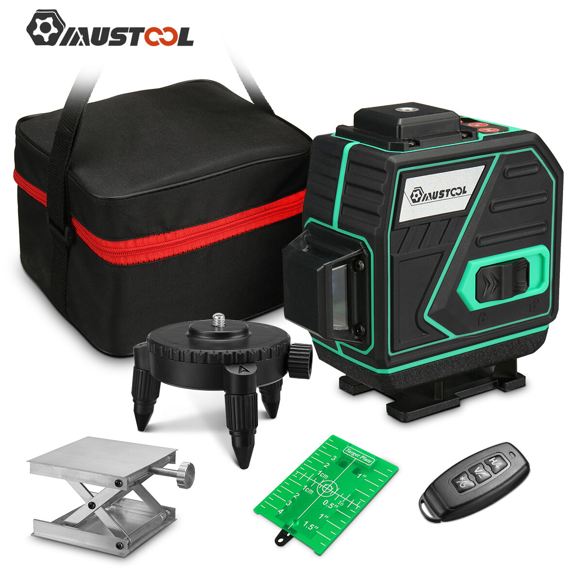 best price,mustool,12,lines,3d,laser,level,with,2,batteries,coupon,price,discount