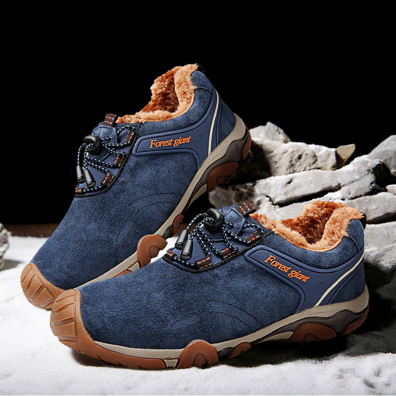 Men Thicken Warm Plush Lining Autumn Winter Outdoor Hiking Shoes