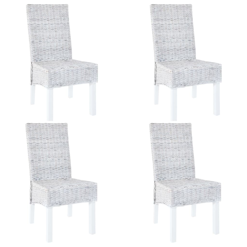 

Dining Chairs 4 pcs Grey Kubu Rattan and Mango Wood(2x246654)