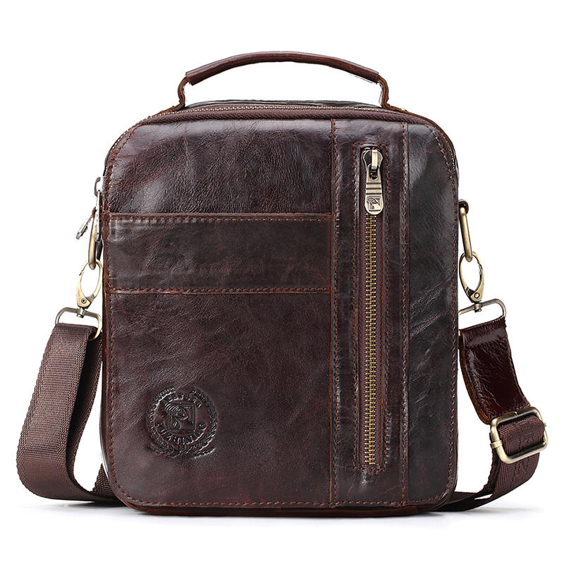 Men shoulder bag genuine leather messenger bag Sale - Banggood.com sold ...