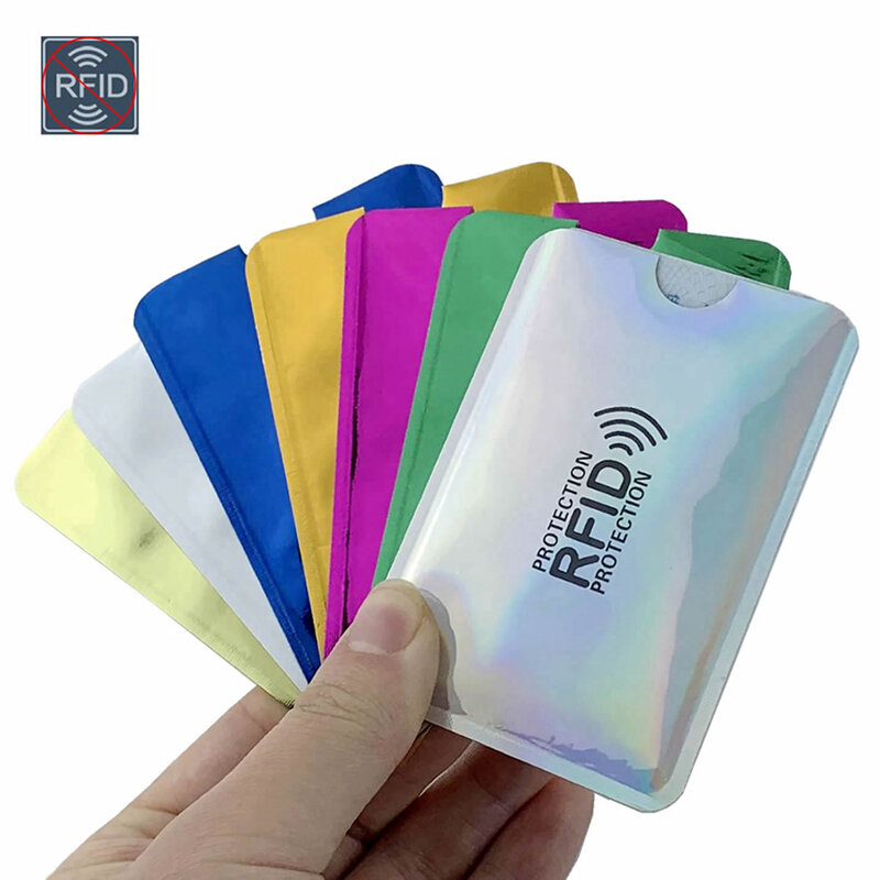 10pcs Anti Rfid Wallet Blocking Reader Lock Bank Protector Card Holder Id Bank Card Case Protection Metal Credit NFC Hol