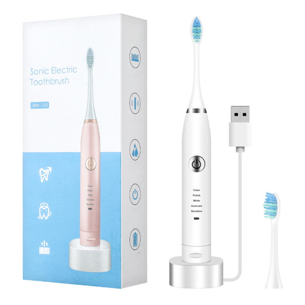 Elektrische tandenborstel Waterdichte USB oplaadbare tandenborstels 5 standen Verstelbare tandenbors