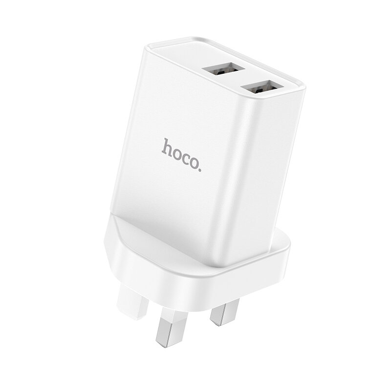 HOCO NK4 2-Port Dual USB Charger Snel opladen Wall Charger Adapter UK Plug Voor iPhone 13 Pro Max 13
