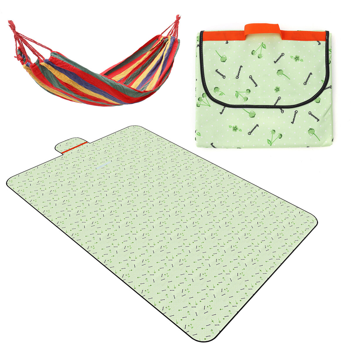 Faltbare Picknickmatte Wasserdichte Isomatte Decke Pad mit Hängematte Outdoor Camping Picknick Reisen