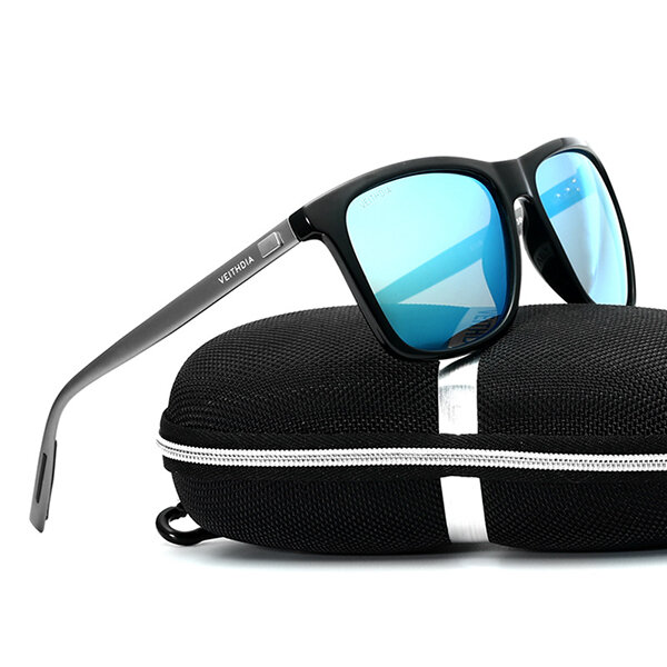 Men Vintage UV400 Polarized Sunglasses Square Frame Outdooors Driving Glasses
