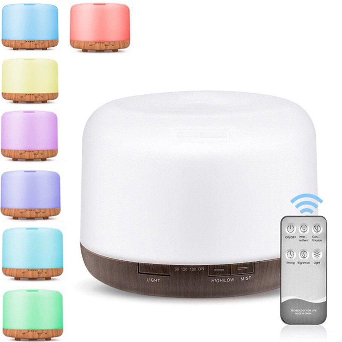 AC100-240/DC24V 500ML LED Ultrasonic Humidifier Essential Oil Diffuser Aromatherapy Fresh Air