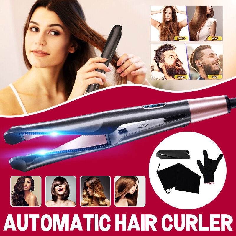 2 in 1 Hair Straightener Curler Styler Negative Ions Curling Iron Hair Curlers