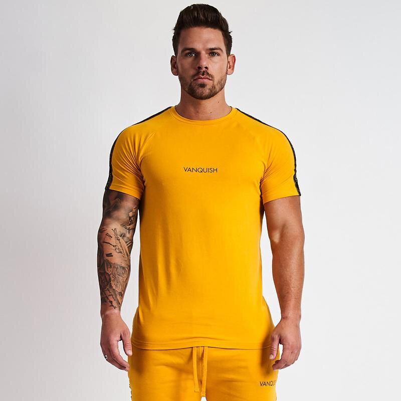 Yaz Erkek Spor Fitness T-shirt Erkek Kısa Kollu Rahat Hızlı Kuruyan Giyim Koşu Spor Nefes Alabilen Üst