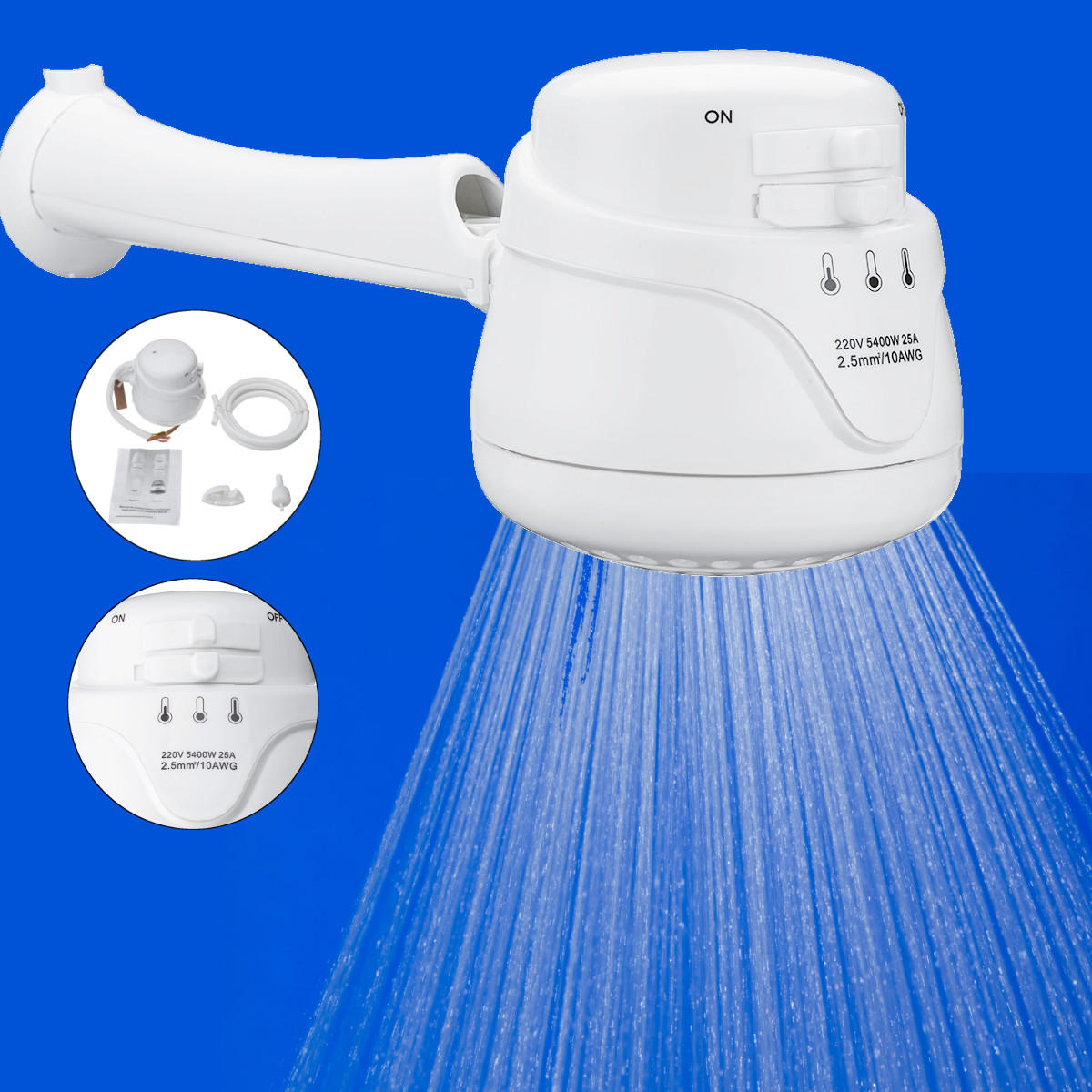 110v/220v 5400w electric shower head instant hot water heater tankless