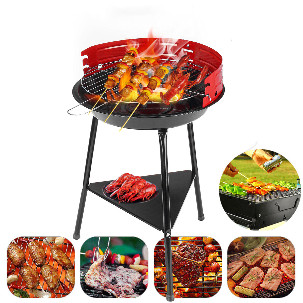 Folding BBQ Grill Charcoal Grill Stove Camping Cooking Barbecue Cooking Stove