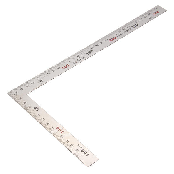 150 x 300 mm Metric Plein Ruler RVS hoek van 90 graden Corner Ruler