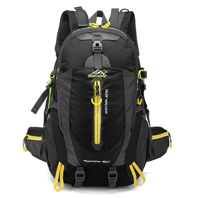 Zaino da arrampicata impermeabile in nylon da 40L, borsa sportiva per viaggi e escursioni, zaino unisex con tracolla per spalla, per attività all'aperto per uomini e donne.