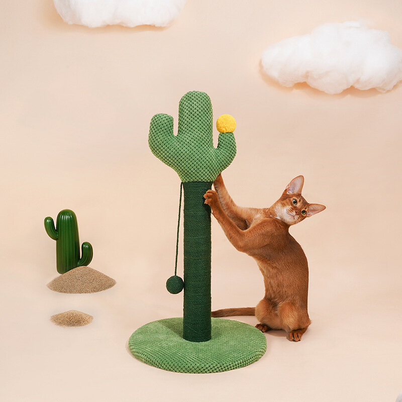 

ZERE Cat Scratching Post Cactus Grab Post Grind Claws Play for Pet Supplies Playing Toy