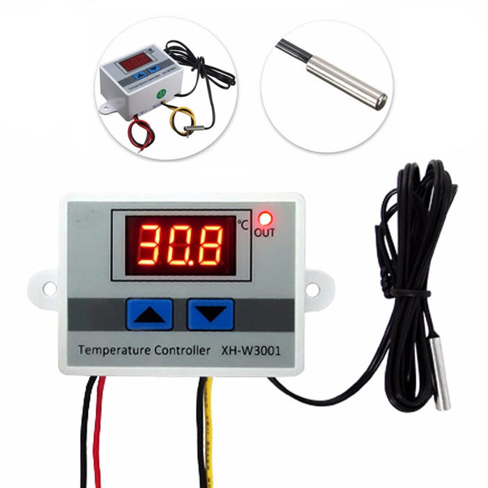 24V Digital LED Temperature Controller 10A Thermostat Control Switch Probe NEW