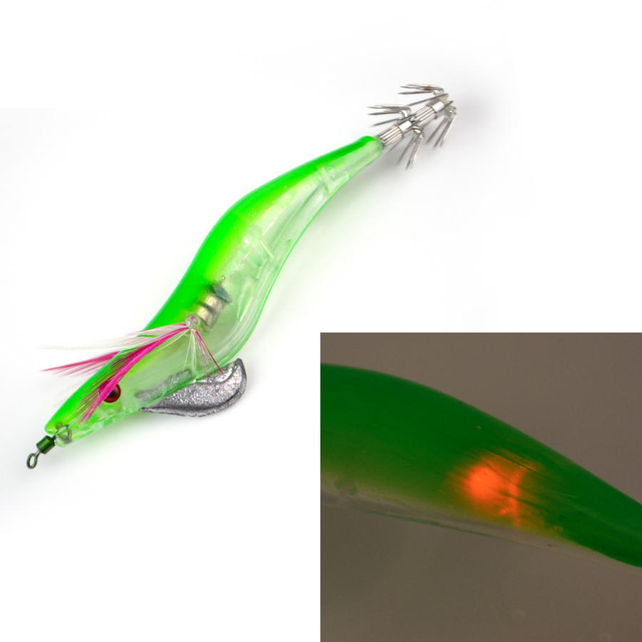 ZANLURE 1 st 3.5 cm 21g 3D Ogen Lichtgevende Elektronische Hout Garnalen Lokken Inktvissen Jigs Viss