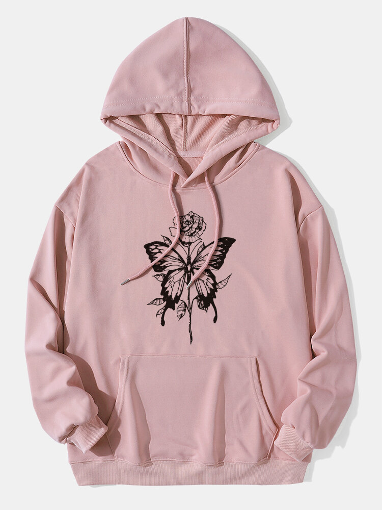 Casual hoodies met vlindercartoon voor heren