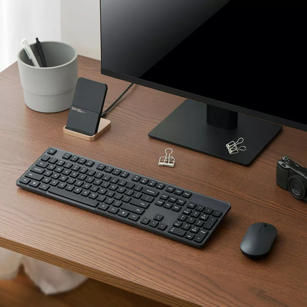 Xiaomi Wireless Keyboard and Mouse Set 2 Black 2.4GHz 1000DPI Sensor 45g With Improved Design and Longer Battery Life