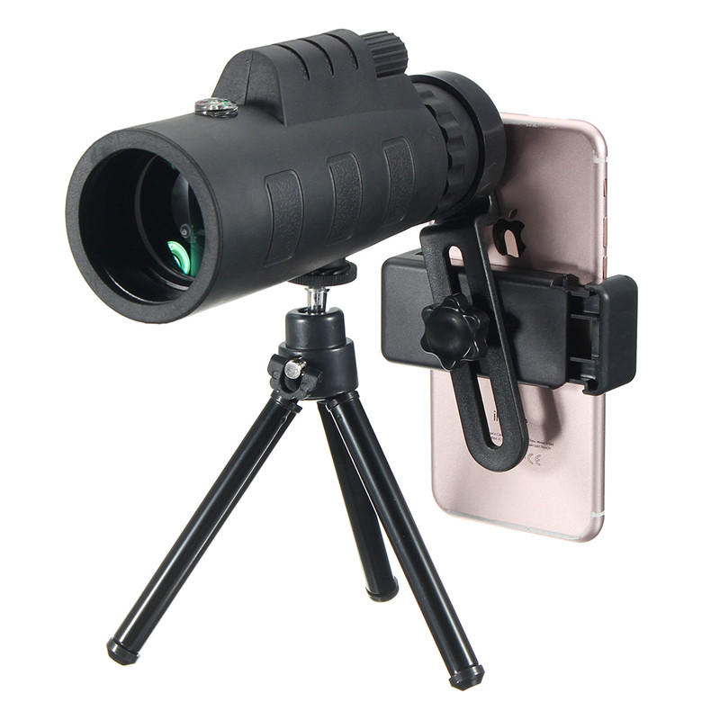 IPRee® 12X50 Telescope Universal Camera Clip Aluminum Alloy Tripod High Power Night Light Monocular
