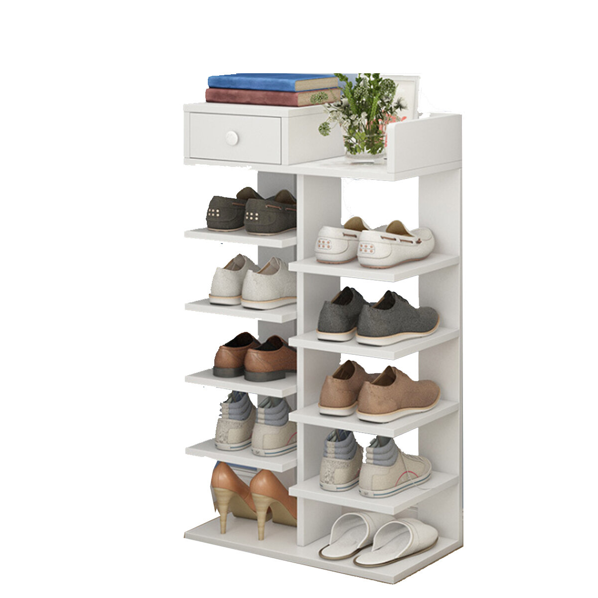 Modern Contracted and Economical Small Shoe Cabinet With Drawer in Living Room
