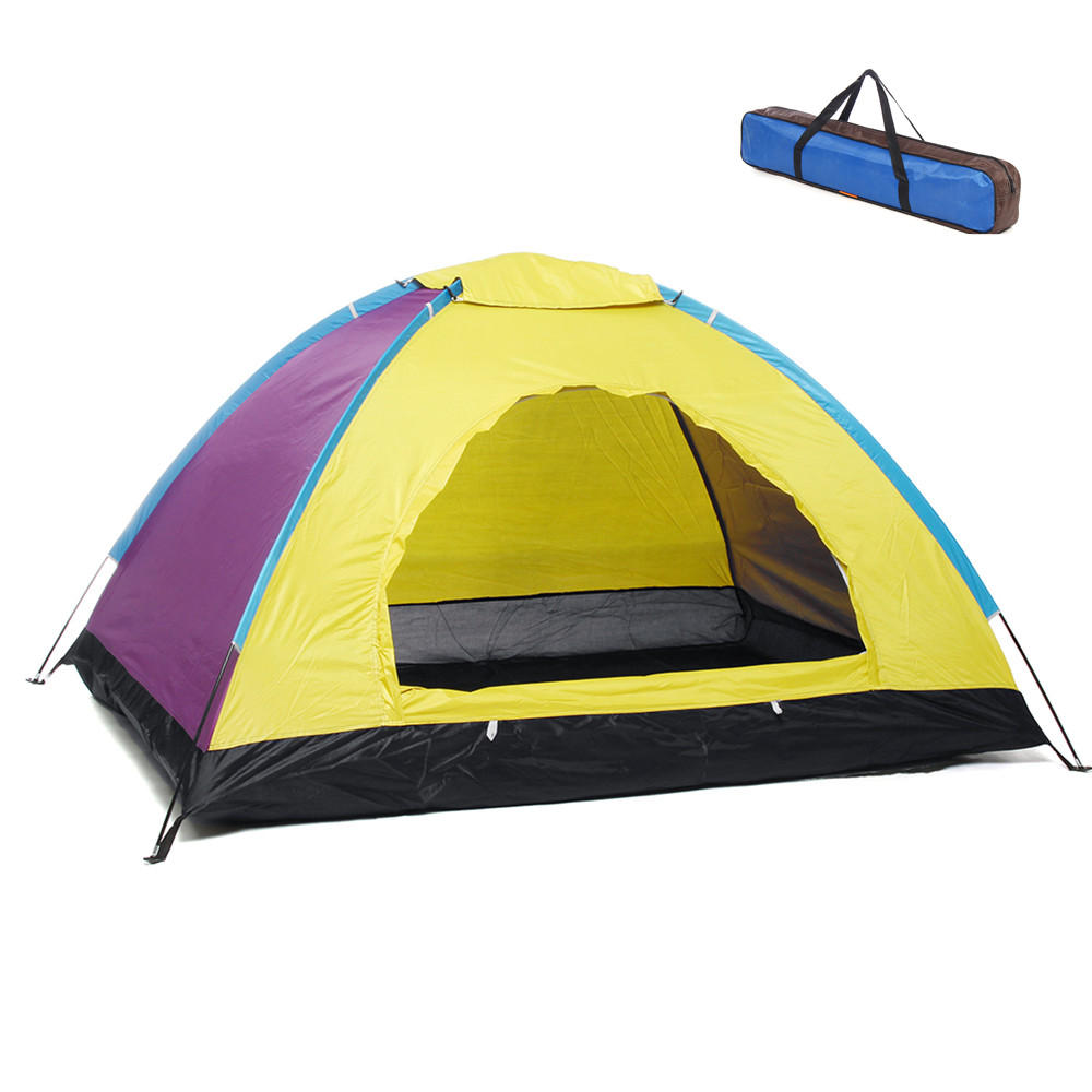 Tenda da campeggio impermeabile per 2 persone in tessuto Oxford per esterni, riparo portatile per viaggi. Colore casuale.