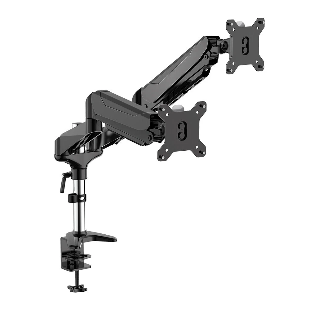 BlitzWolfÂ® BW-MS4 Dual Monitor Laptop Stand with Dual Pneumatic Arms, 360Â° Rotation, -85Â°~+90Â°Tilt, 180Â°Swivel, Adjustable Height and Cable Management