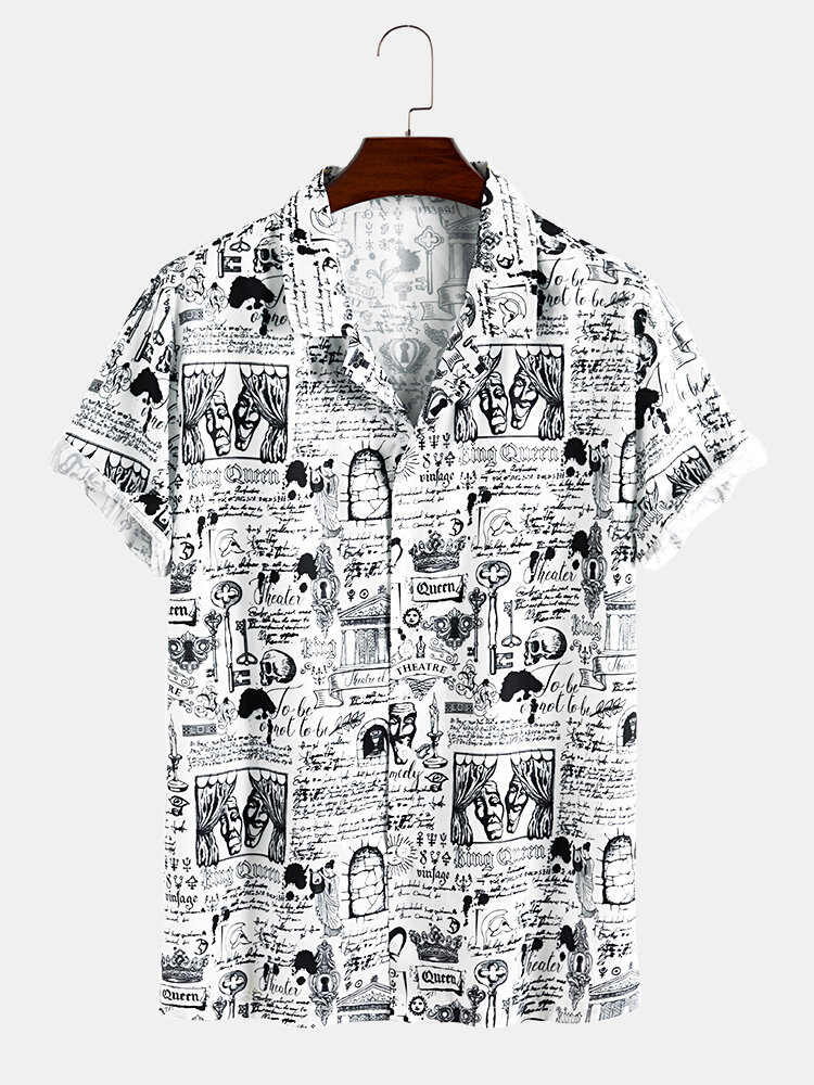 

Banggood Designed Mens Funny Cartoon Print Short Sleeve Causal Shirts
