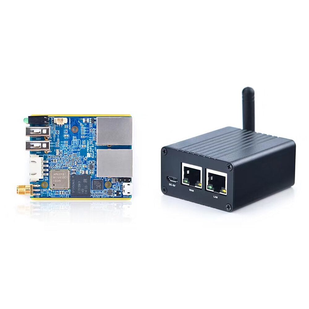 NanoPi R1 Dual Ethernet-poort IoT-router Allwinner H3 512 MB/1 GB RAM met USB- en seri?le poortroute