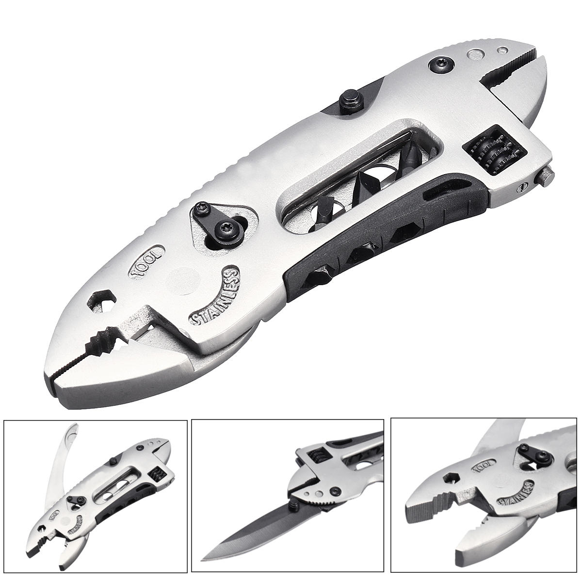 3 In 1 Outdoor Camping Folding Multi Tools Pliers Screwdriver Wrench Multifunctional EDC Kits