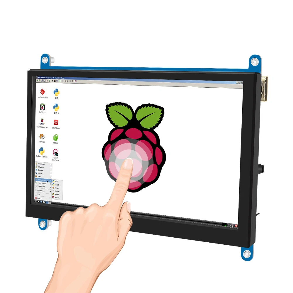 7inch ips/tn aida64 lcd display mini pc touch hdmi module 1024 x 600 for raspberry pi 3 pi4 pc monitor moniteur orange pi