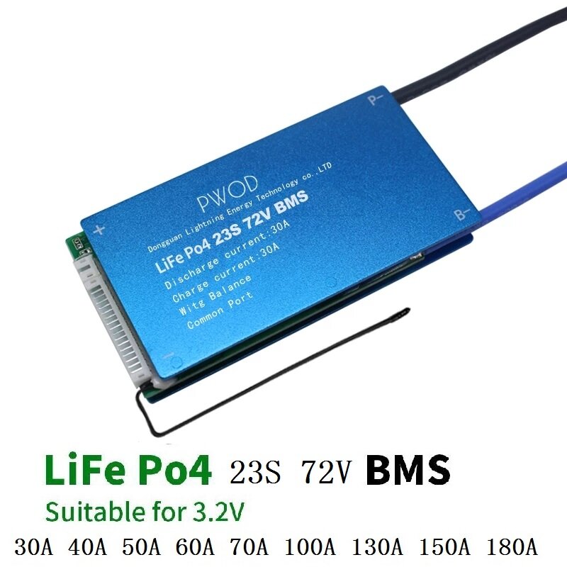 

23S 72V LiFe Po4 Battery 3.2V Power Protection Board 30A-180A with Temperature Protection Equalization Function Overcurr