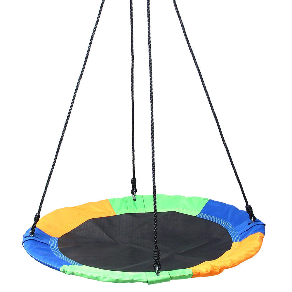 IPRee® Balançoire Saucer de 40 pouces, grande balançoire en corde avec plateforme de balançoire pour enfants et mousqueton bonus pour accrocher la corde à l'extérieur