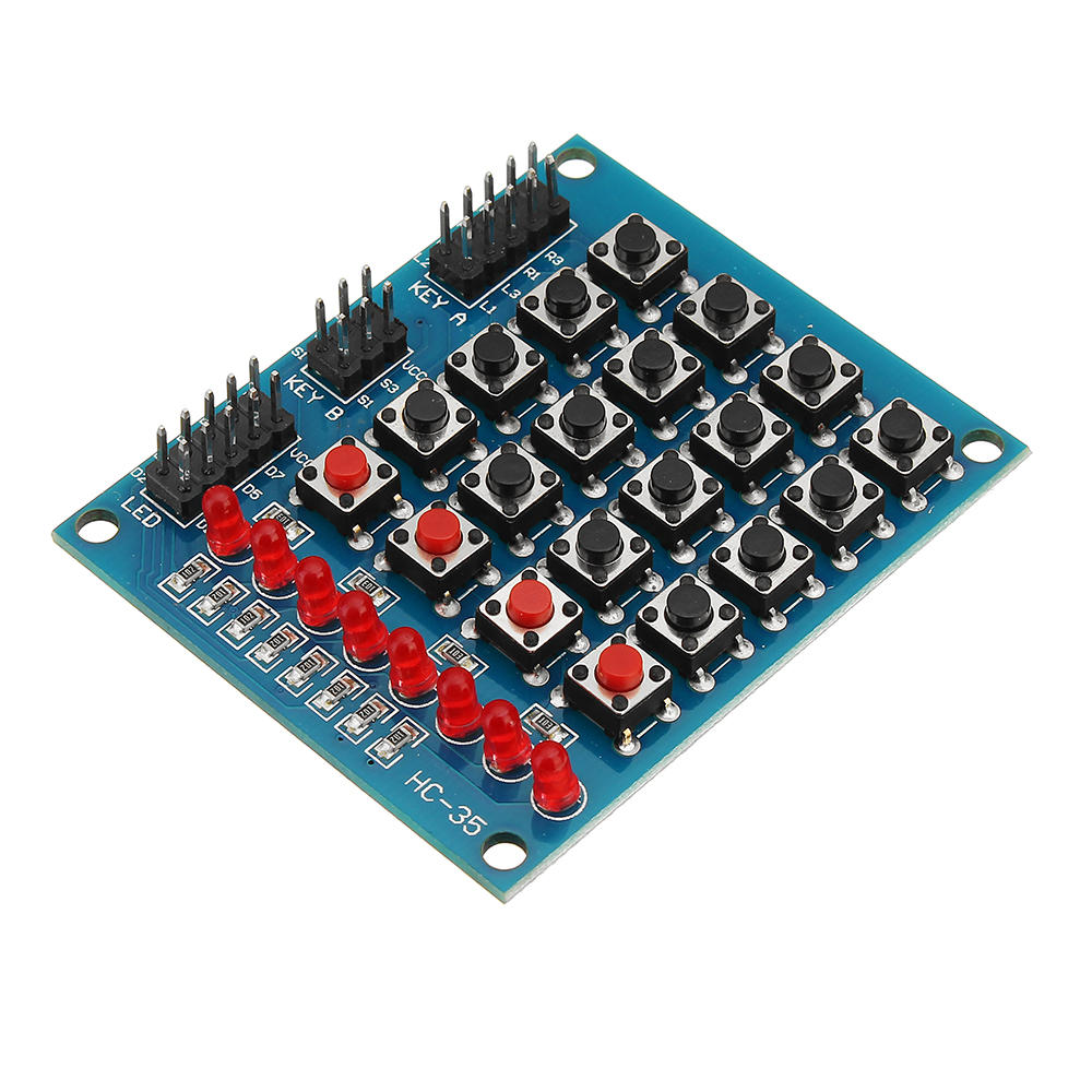 8 LED 4x4 drukknop 16 toetsen Matrix onafhankelijke toetsenbordmodule voor AVR ARM STM32