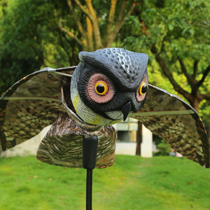 

Realistic Bird-X Prowler Owl Scarecrow Bird Proof Repellent Decoy Pest Control Orchard Bird With Moving Wings
