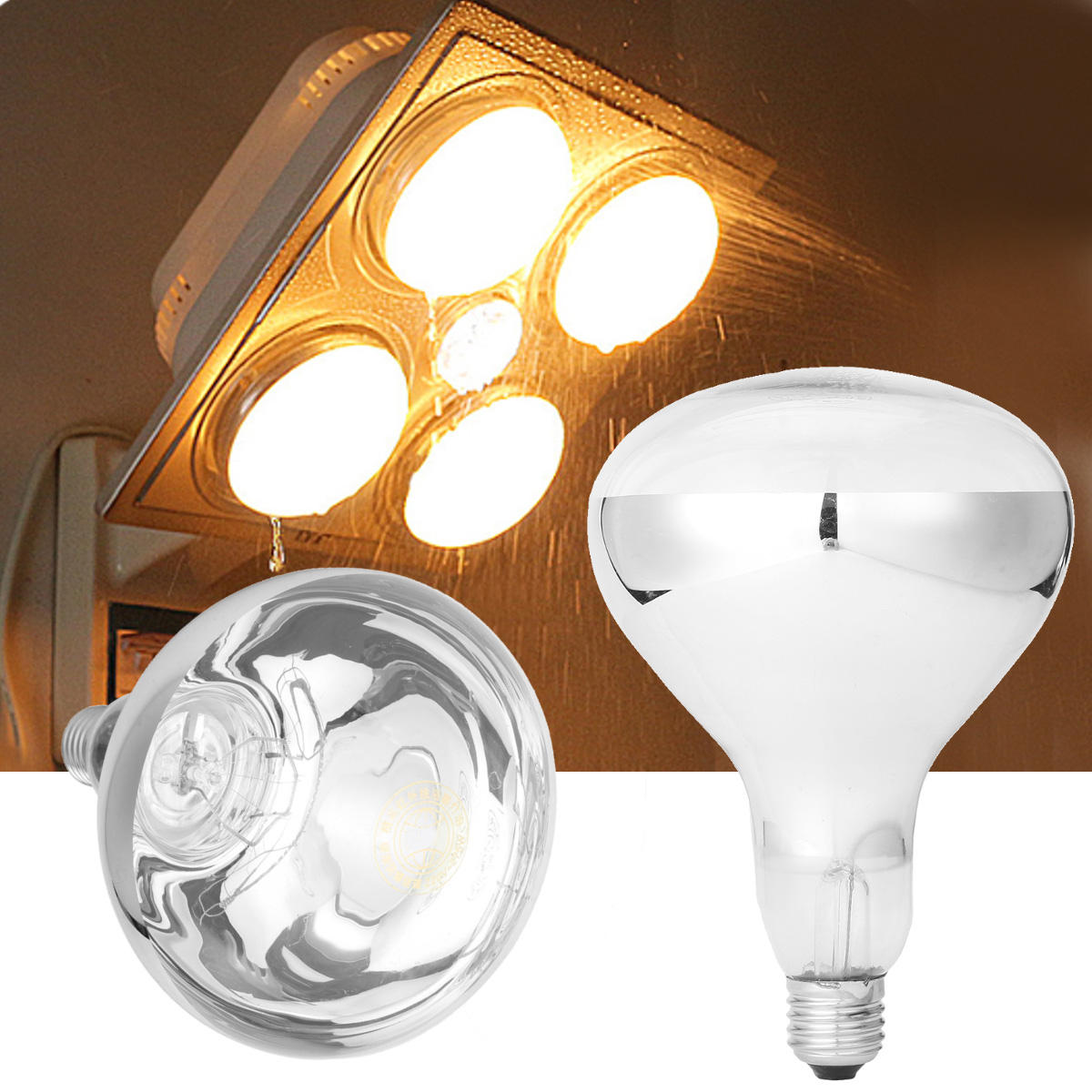 E27 275w Infrared Heat Bulb For Ceiling Exhaust Fan Bathroom