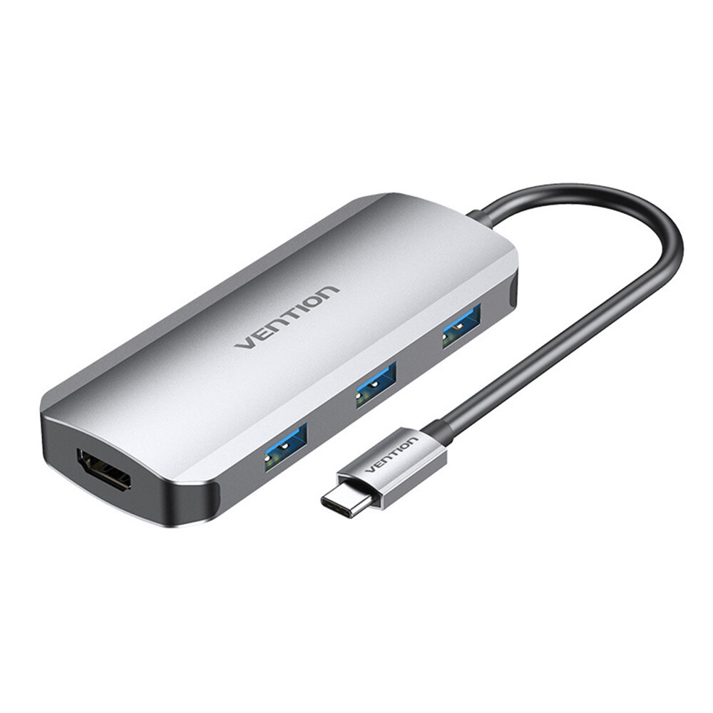 

Vention 5 in 1 USB C Hub Docking Station Type-C to 3 USB 3.0, 100W PD Fast Charging, 4K HDMI-compatible, Support MacBook