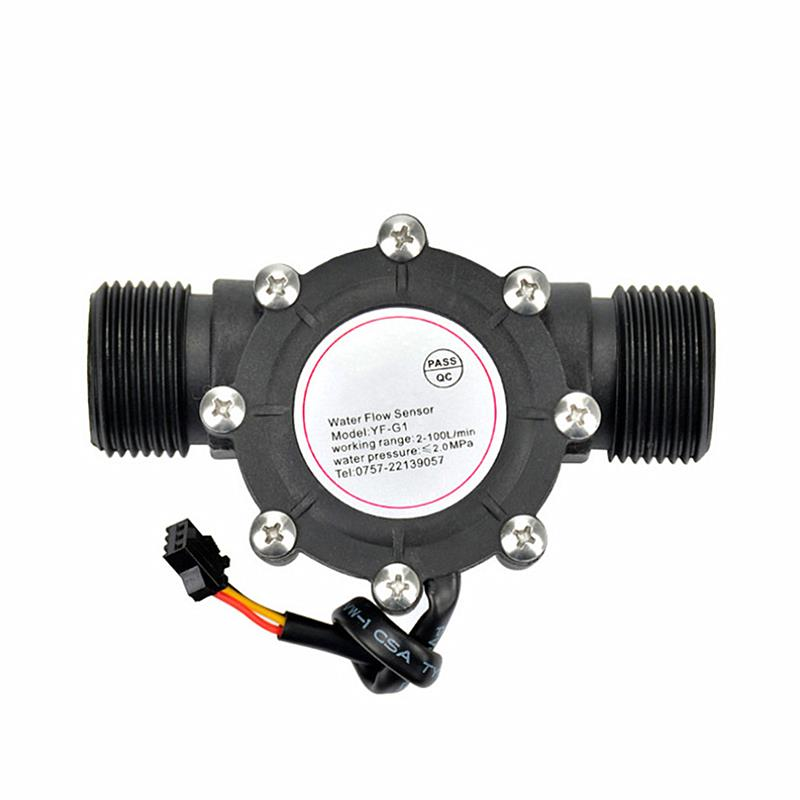 YF-G1 Water Pipe Flow Meter Sensor Counter Indicator Hall Water Heater Accessories Flowmeter DN25 G1 Flow range 2-100L/m