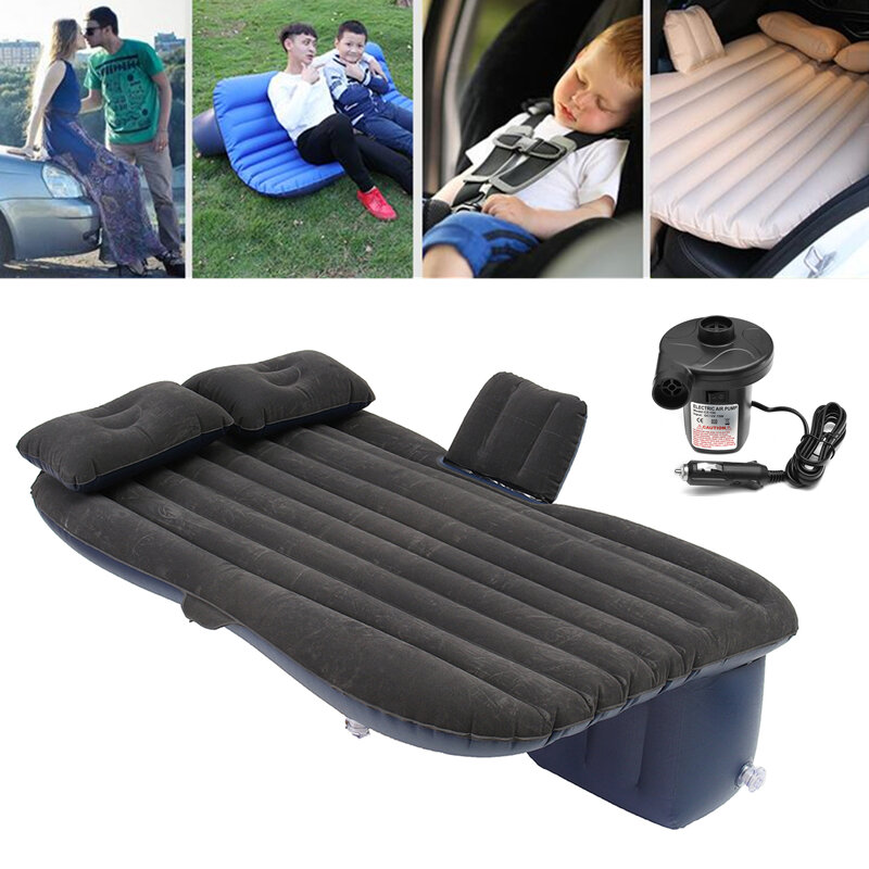 Nadmuchiwany materac podróżny do siedzenia i spania w samochodzie na kempingu z 2 poduszkami