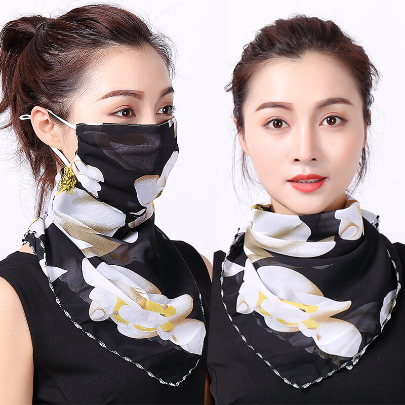 Outdoor fietsen winddicht vrouwen multifunctionele zijden sjaals gezichtsmasker stofdicht ademend zo