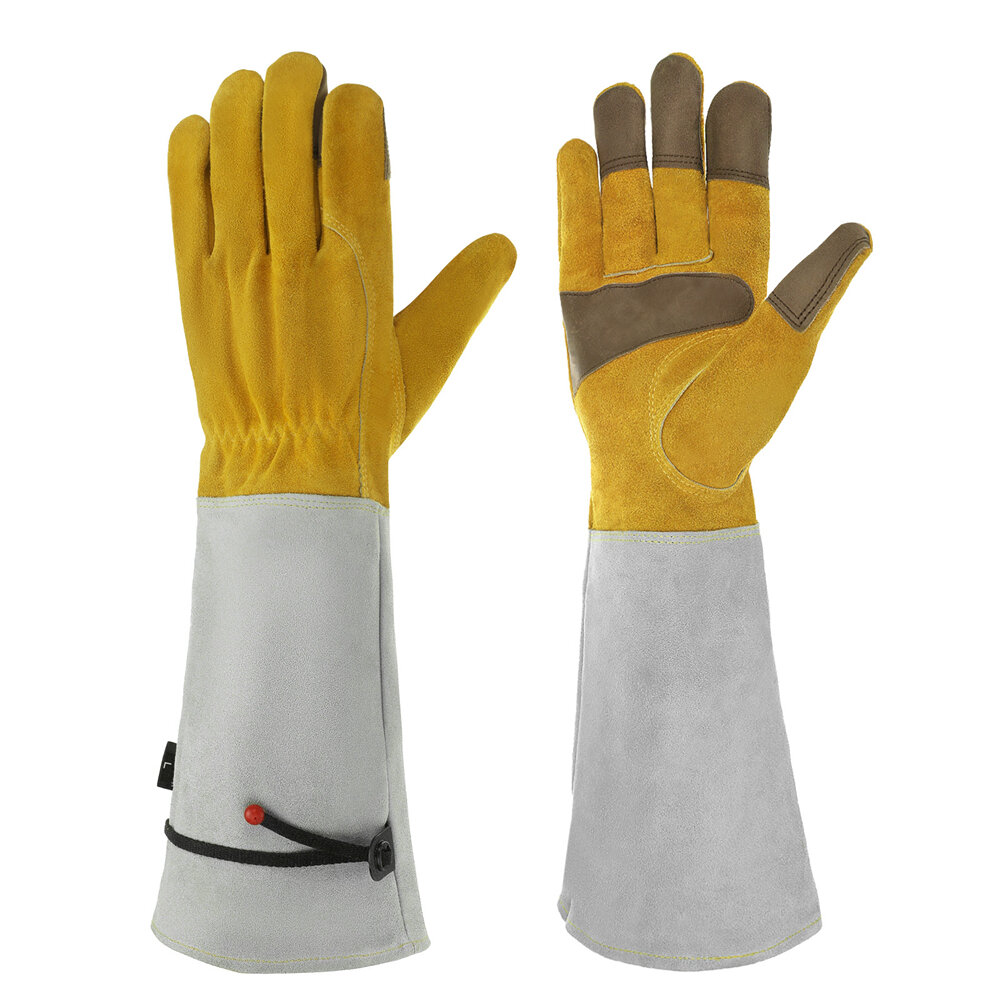 2PCS M/L/XL Unisex Garden Gloves Work Mittens Long Cuff Thorn Protection