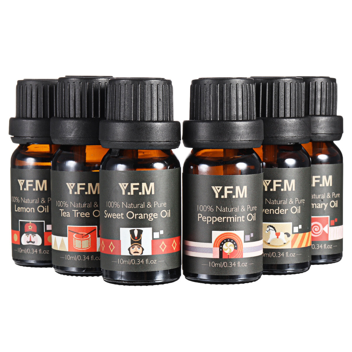 Y.F.M Pure Essential Oil 6 PCS 10ml High-class Aromatherapy Essential Oil Set Suitable for Yoga and 