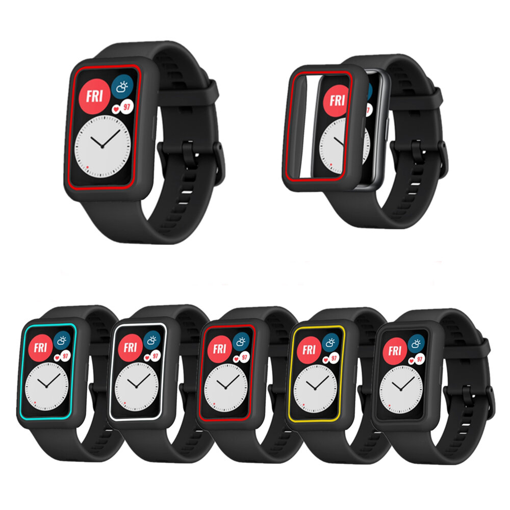 Bakeey Soft TPU Two-color Half-pack Watch Case Cover Watch Protector for Huawei Watch Fit