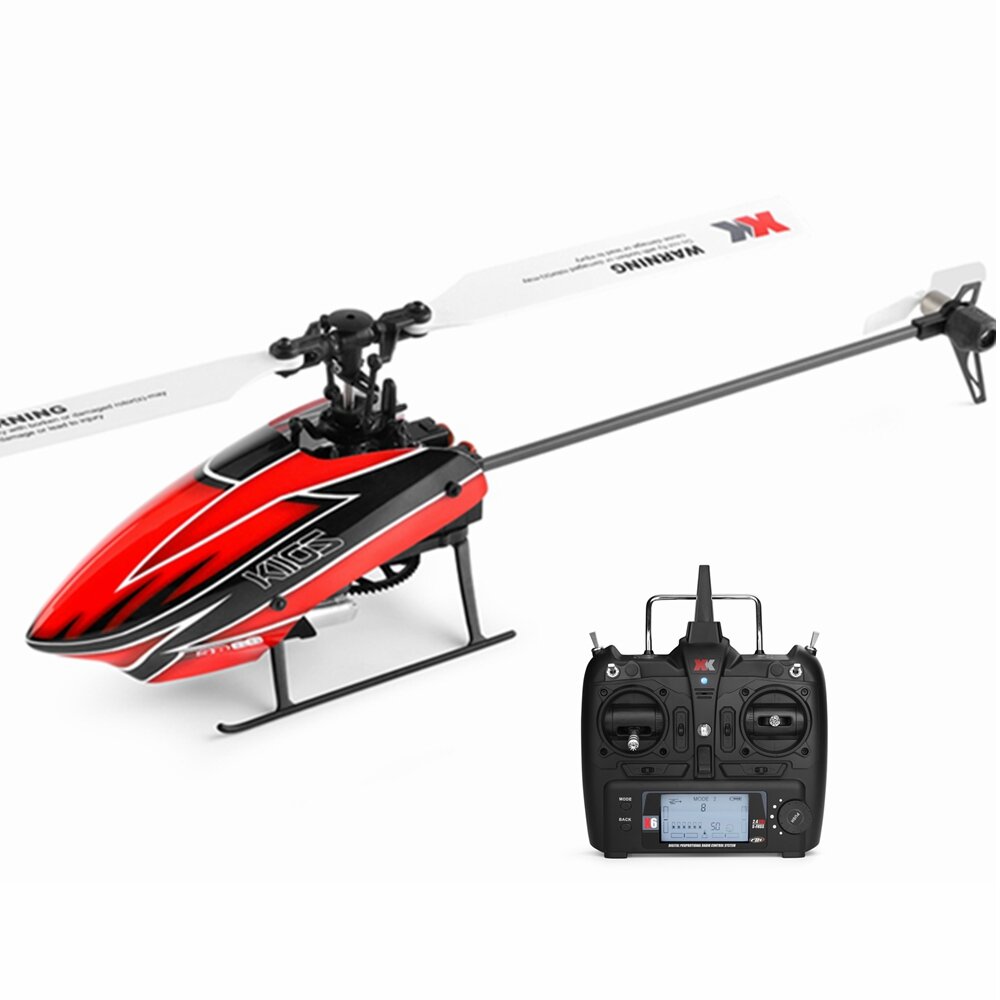 XK K110S 6CH Brushless 3D6G System RC Helicopter RTF Mode 2 Compatible with FUTABA S－FHSS － with 4 Batteries