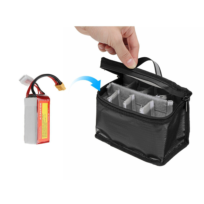 155x120x90mm البطارية حقيبة أمان مقاومة للحريق ضد للماء RC Lipo البطارية حقيبة تخزين لمقبض مضيئة