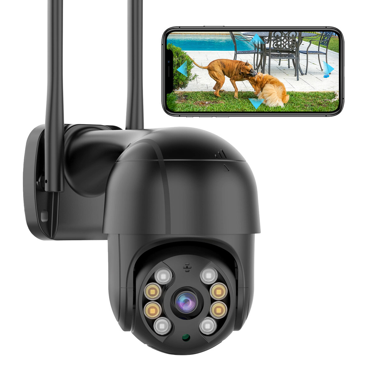 1080P Home WiFi Security Camera Wireless PTZ Night Vision Two-way Intercom APP Remote Viewing AI Alarm Push Video Playba