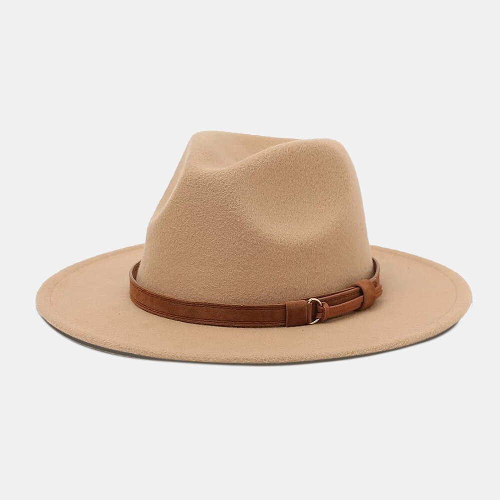 Unisex brede rand koffie riem hoge hoed outdoor all-match zonnescherm hoed