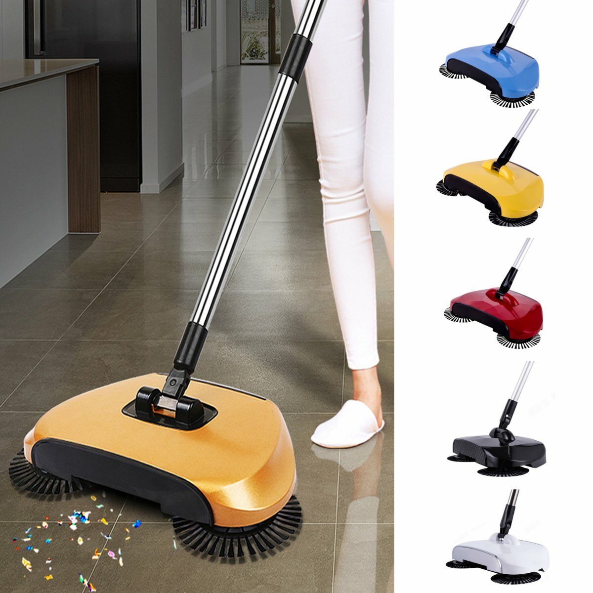 Automatic Home Househeld Hand Push Sweeper Magic Spinning Broom